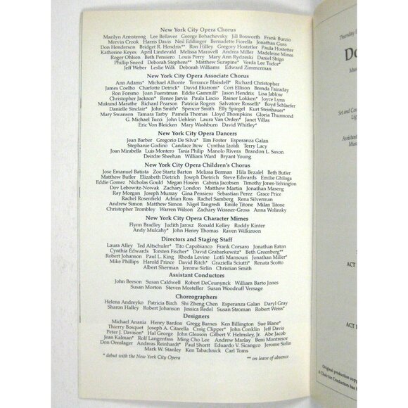 New City Opera Stagebill 1995 Don Giovanni Mozart Christine Brewer Krovytska - Picture 6 of 8